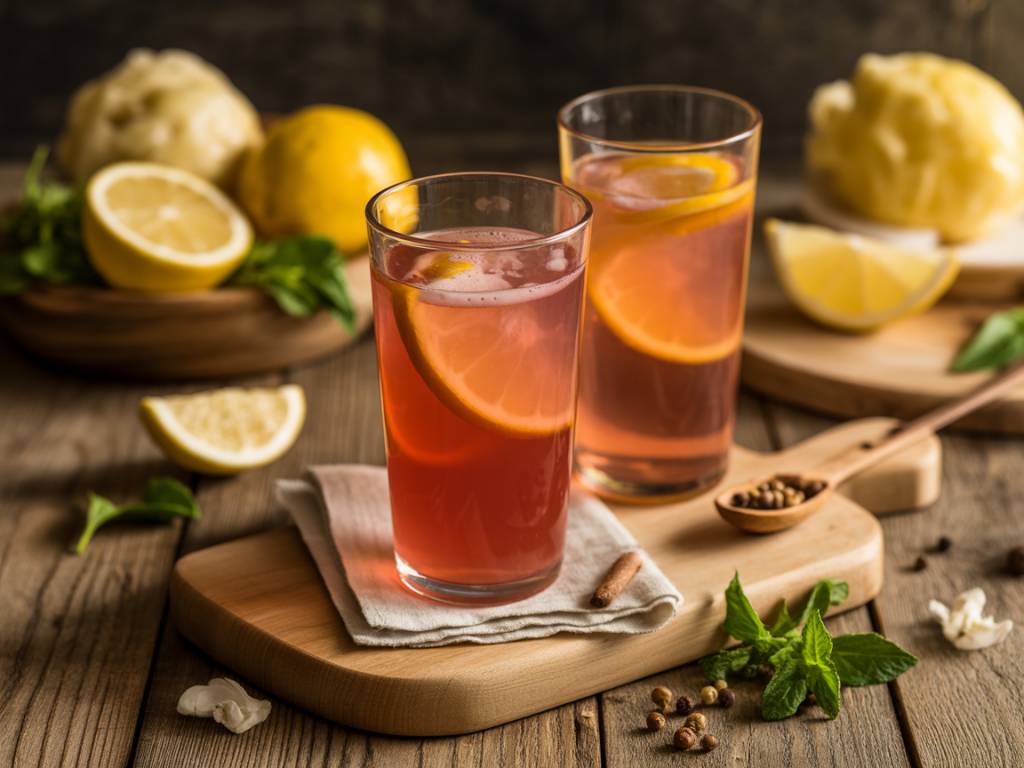 Homemade fermented drinks for optimal digestion using simple organic ingredients